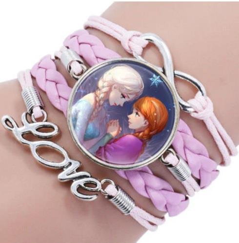 Disney Pulsera de princesa Elsa y Ana ROSA-VERSÁTIL