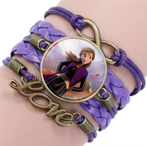 Disney Pulsera de princesa Ana color MORADO-VERSÁTIL