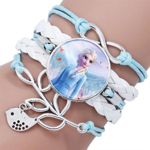 Disney Pulsera de princesa Elsa color AZUL Y BLANCO-VERSÁTIL