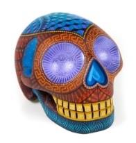 Alebrije Calavera Skull Blue Orange-ALEBRIJE MXART