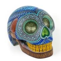 Alebrije Calavera Skull Green Blue-ALEBRIJE MXART