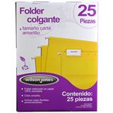 ACO-FOL-P3642-FOLDER COLGANTE WILSON JONES P3642 TAMAÑO CARTA 1 PAQUETE CON 25 PZAS