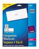 AVE-ETI-5260-ETIQUETAS SEPARA FACIL BLANCAS AVERY 5260 DE 2.5X6.7 CM 1 PAQUETE