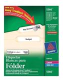 AVE-ETI-5366-ETIQUETAS PARA FOLDER BLANCAS AVERY 5366 DE 1.7X8.7 CM 1 PAQUETE