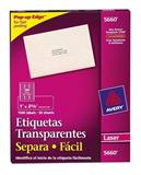 AVE-ETI-5660-ETIQUETAS SEPARA FACIL TRANSPARENTES AVERY 5660 DE 2.5X6.7 CM 1 PAQUETE