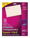 AVE-ETI-5667-ETIQUETAS SEPARA FACIL TRANSPARENTES AVERY 5667 DE 1.3X4.5 CM 1 PAQUETE