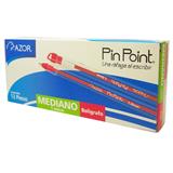 AZO-BOL-6830ROJ-BOLIGRAFO AZOR PIN POINT ROJO PUNTO MEDIANO 1.0MM REDONDO BLISTER 12 PZAS