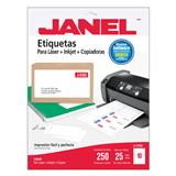 JAN-ETI-5163-25-ETIQUETAS BLANCAS JANEL J-5163 DE 5.1X10.2 CM 1 PAQUETE(25 HOJAS)