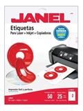 JAN-ETI-5931-ETIQUETAS PARA CD BLANCAS JANEL J-5931 DE 117 MM 1 PAQUETE