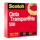 P3M-ADS-55024X6-CINTA ADHESIVA CORTE FACIL SCOTCH 550 TRANSPARENTE DE 24 MM X 65 M 1 PZA