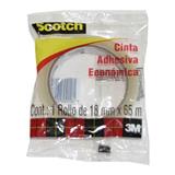 P3M-ADS-PP18X65-CINTA ADHESIVA DE POLIPROPILENO SCOTCH BOPP TRANSPARENTE DE 18 MM X 65 M 1 PZA