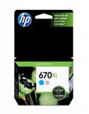 HP-TIN-CZ118AL-CARTUCHO DE TINTA HP 670XL CYAN ORIGINAL CZ118AL