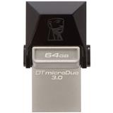 ME-KIN-DTD64G-MEMORIA USB 3.0 KINGSTON DTDUO DE 64 GB GRIS