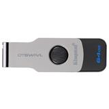 ME-KIN-DTSW64G-MEMORIA USB USB 3.0 DTSWIVL/64GB DE 64 GB NEGRO/PLATA