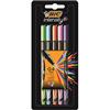 PLUMINES BIC INTENSITY COLOR NARANJA ROSA VERDE MORADO Y AZUL 1 BLISTER CON 5 PZS-BIC