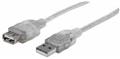 CABLE USB V2.0 Ext. 4.5M PLATA-Manhattan