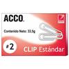 CLIP ESTANDAR NUMERO 2 ACCO CAJA CON 100 CLIPS-Acco