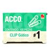 CLIP CUADRADO NUMERO 1 ACCO CAJA CON 100 CLIPS-Acco