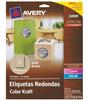 ETIQUETAS REDONDAS COLOR KRAFT AVERY 22808 DE 6.3 CM DIAMETRO 1 PAQUETE-Avery