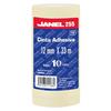 CINTA ADHESIVA CORTE FACIL JANEL 255 TRANSPARENTE DE 12MM X 33M BLISTER C/10 PZAS-Janel